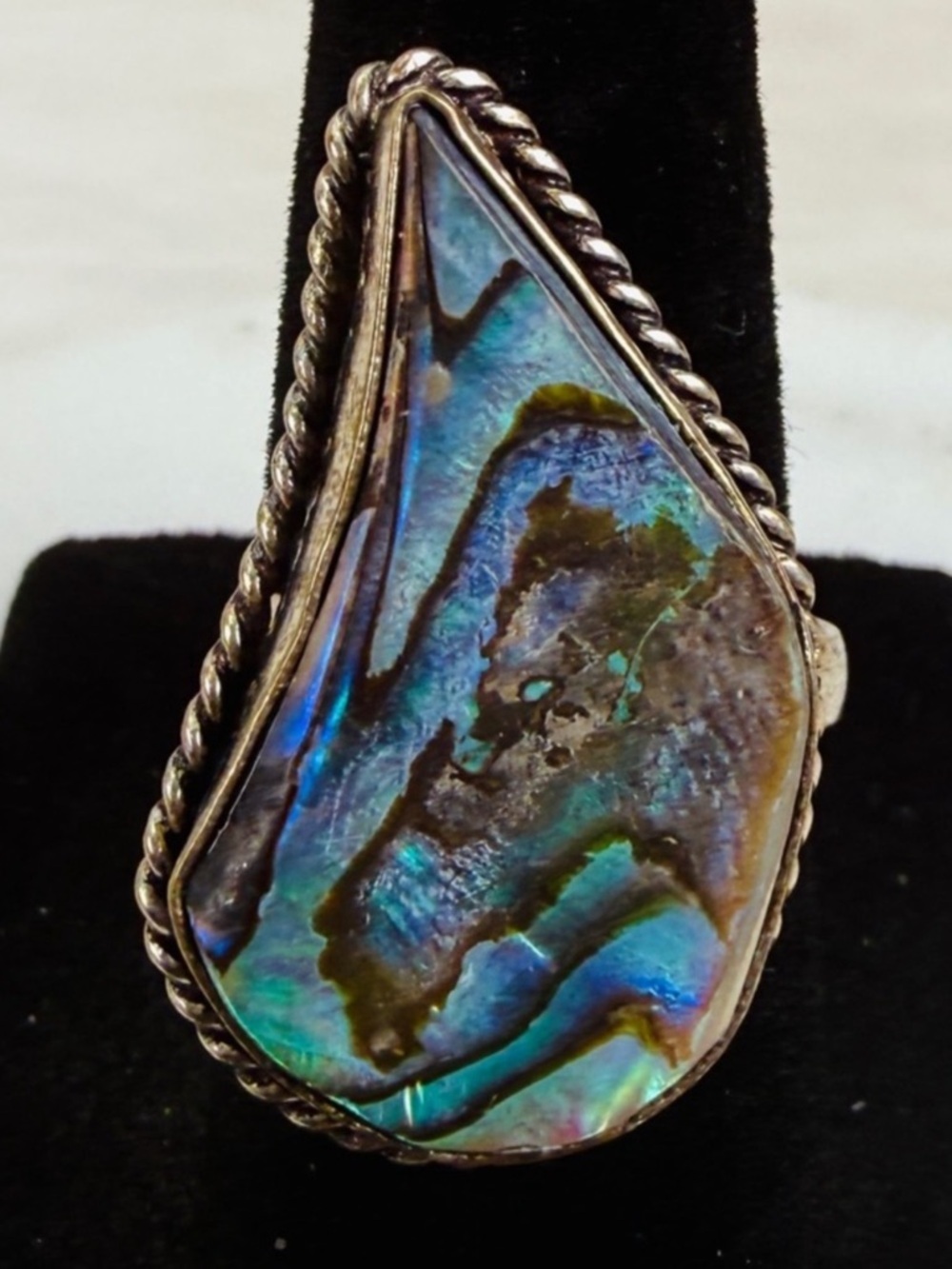 Vintage Silvertone size 6 1/4 Abalone ring